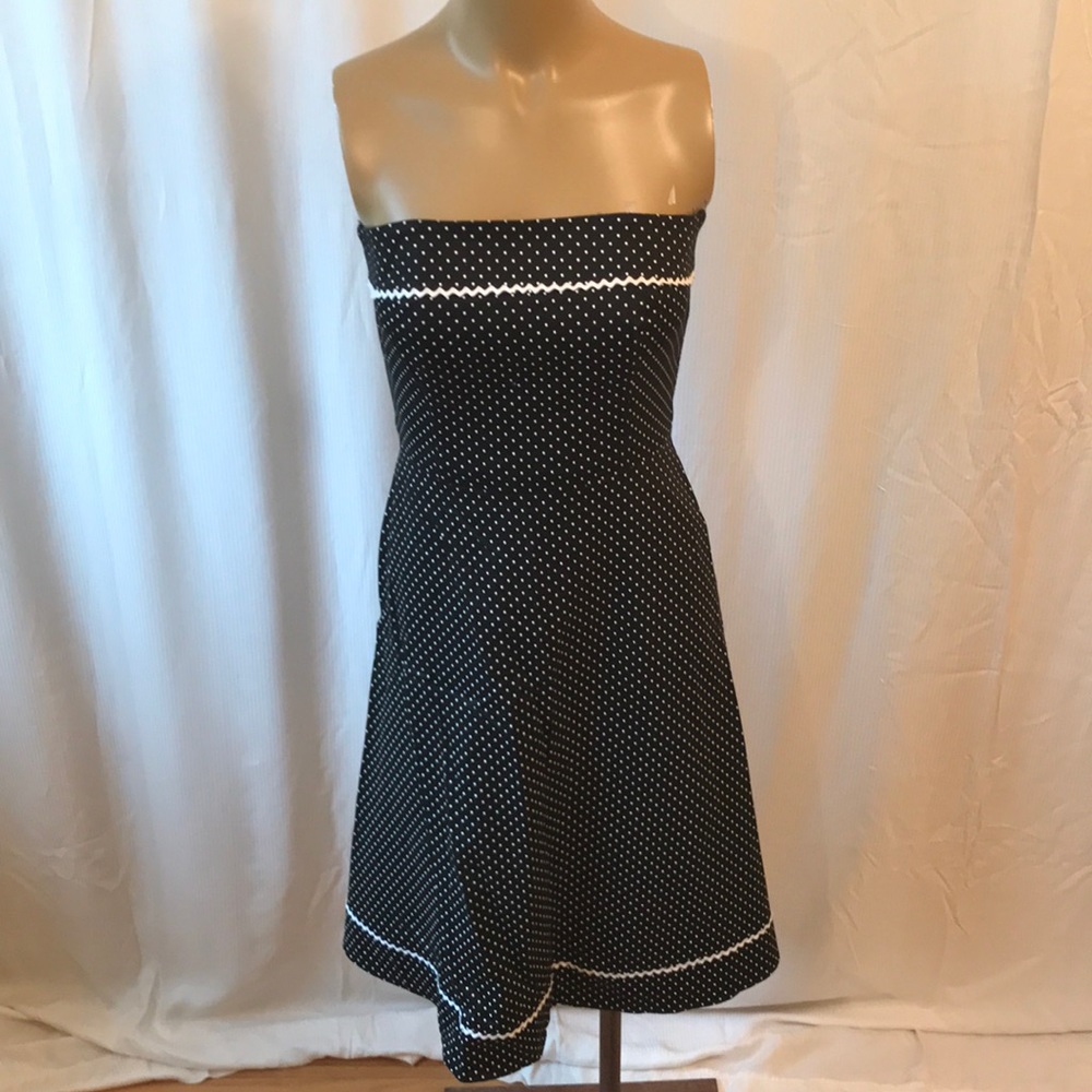 WHBM Black and White Polk-a-dotted Dress
